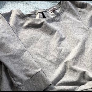 Casual gray open back sweater